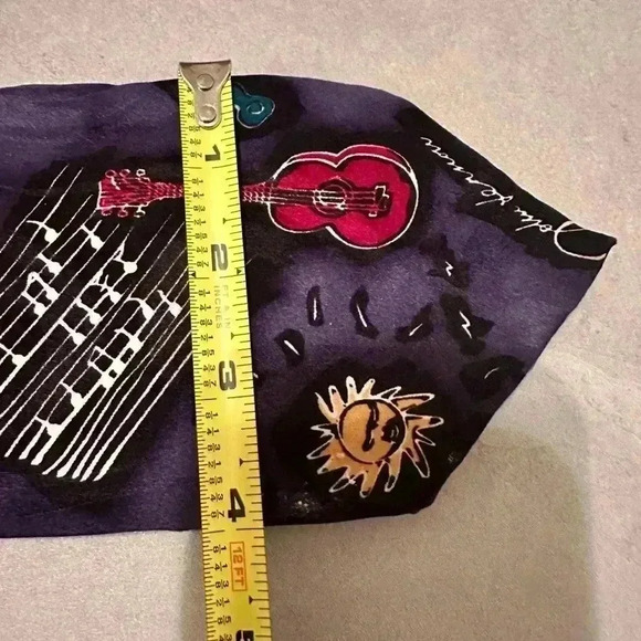 Guitar Tie - 100% Silk - Navy - Picture 7 of 7